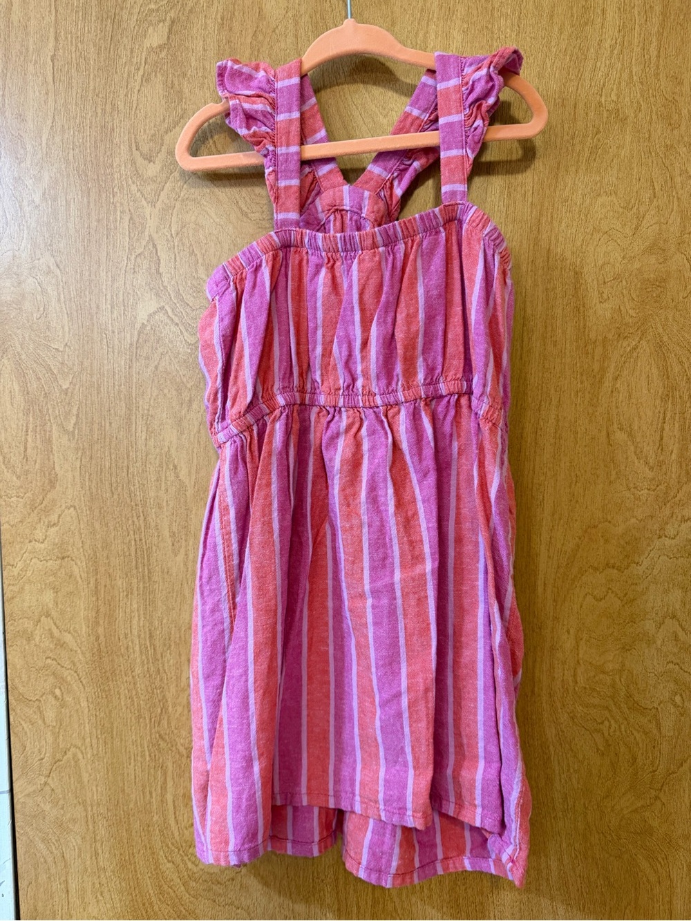 Carter's Pink and Coral Striped Sundress with Ruffle Straps